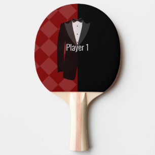 Red & black bachelor party beer pong paddle
