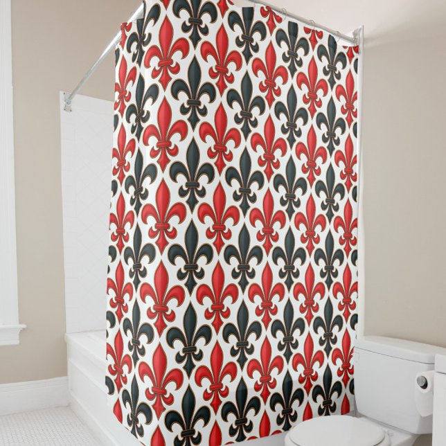 Red Black Baroque Fleur-de-lis Pattern Design  (Creator Uploaded)