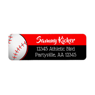 Red & Black Baseball Address