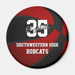 red black basketball team colours magnet