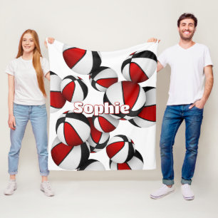 red black basketball team colours sports decor fleece blanket