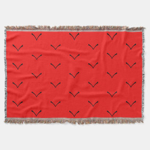 Red Black Bats Birds Patterns Colourful Bright 202 Throw Blanket