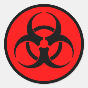 Red & Black Biohazard Symbol Sticker