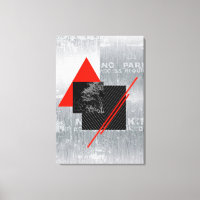 Red, black, black & grey stripe print wall art