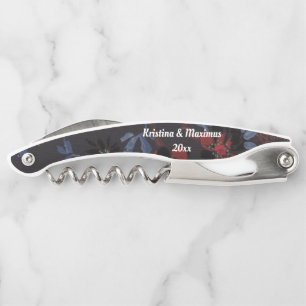 RED BLACK BLUE CHERRY BLOSS CUSTOMIZABLE CORKSCREW