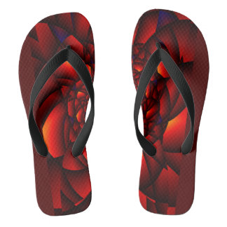 Red Black Blue Petal Flip Flops