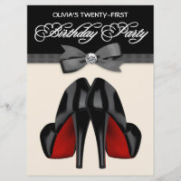 Red Black Bow Tie Womans 21st Birthday Party