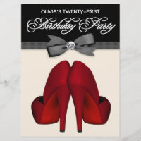 Red Black Bow Tie Womans Birthday Party