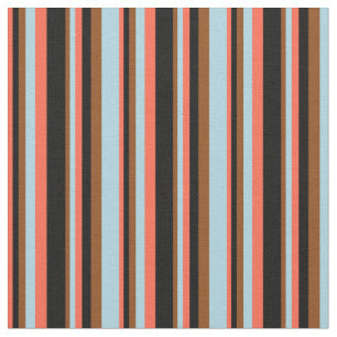 Red, Black, Brown, and Light Blue Pattern Fabric