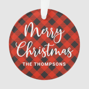 Red Black Buffalo Check Joyeux Noël