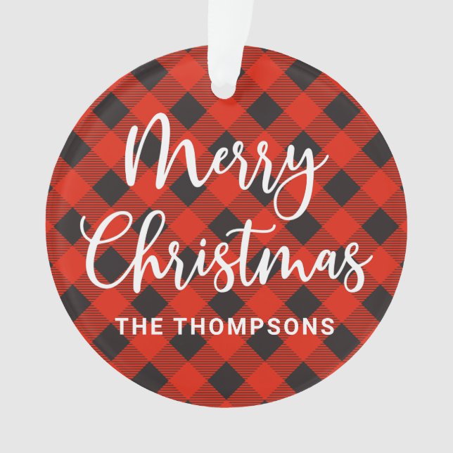 Red Black Buffalo Check Joyeux Noël (devant)