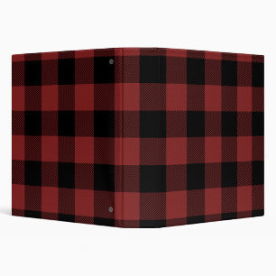 Red Black Buffalo Check Plaid Binder