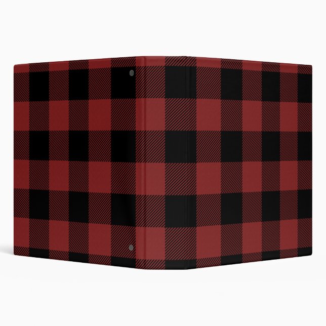 Red Black Buffalo Check Plaid Binder (Background)
