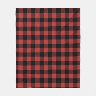 Red Black Buffalo Check Plaid Fleece Blanket