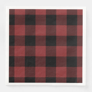 Red Black Buffalo Check Plaid Napkin