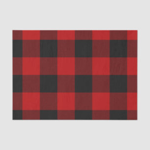 Red & Black Buffalo Chequered Plaid Rustic Tissue Paper