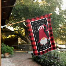 Red  & Black Buffalo Plaid, Christmas Gnome