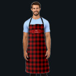 Red Black Buffalo Plaid Lumberjack Personalized Apron<br><div class="desc">© 2020 Socialite Designs Inc.  The ever-popular buffalo plaid pattern design apron.  Personalize with a name or message in the custom text area.  Great to use for cooking,  cleaning,  gardening and crafts.</div>