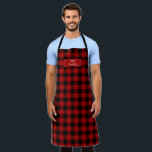 Red Black Buffalo Plaid Lumberjack Personalized Apron<br><div class="desc">© 2020 Socialite Designs Inc.  The ever-popular buffalo plaid pattern design apron.  Personalize with a name or message in the custom text area.  Great to use for cooking,  cleaning,  gardening and crafts.</div>