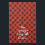 Red Black Buffalo Plaid Merry Little Christmas Kitchen Towel<br><div class="desc">This stylish Christmas kitchen towel is decorated with a Red & Black Buffalo Plaid pattern and the words "Have yourself a Merry Little Christmas, " in a pretty script font. A fun decoration for the Christmas holiday,  and makes a great gift. Designed for you by Blackberry Boulevard.</div>