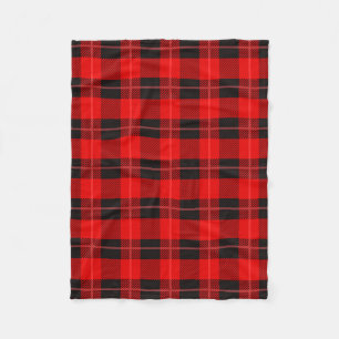 Red & Black Buffalo Plaid Pattern Fleece Blanket