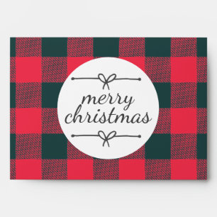 Red Black Buffalo Plaid Pattern Money Card Envelope