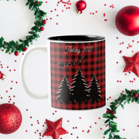 Red - Black Buffalo Plaid Trees and Santa
