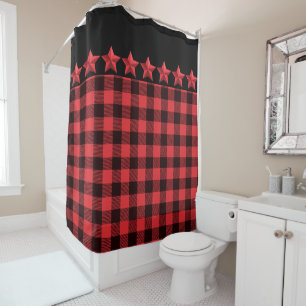 Red & Black Buffalo Plaid with Red Stars