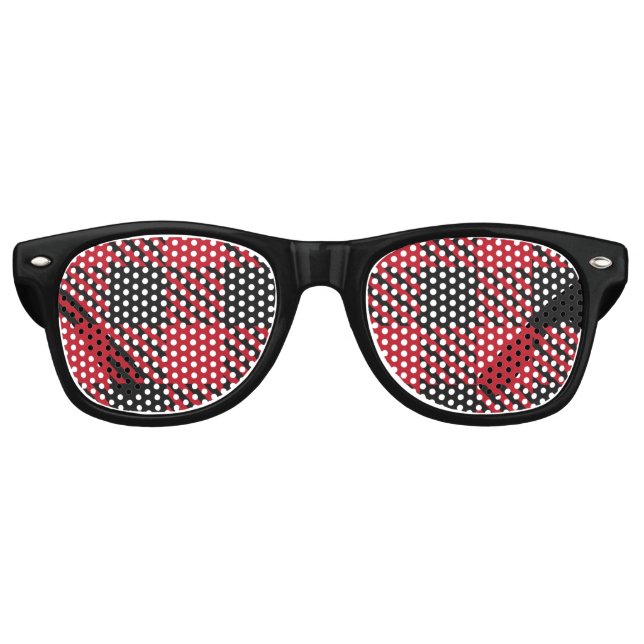 Red Black Buffalo Square Plaid Pattern 1 Retro Sunglasses (Front)