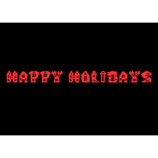 Red Black Building Font Business Holiday Card