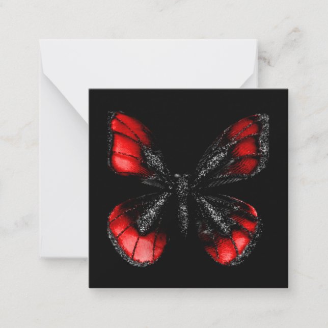 Red & Black Butterfly Card (Front)