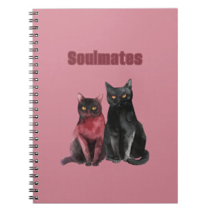 Red Black Cats Soulmates Notebook