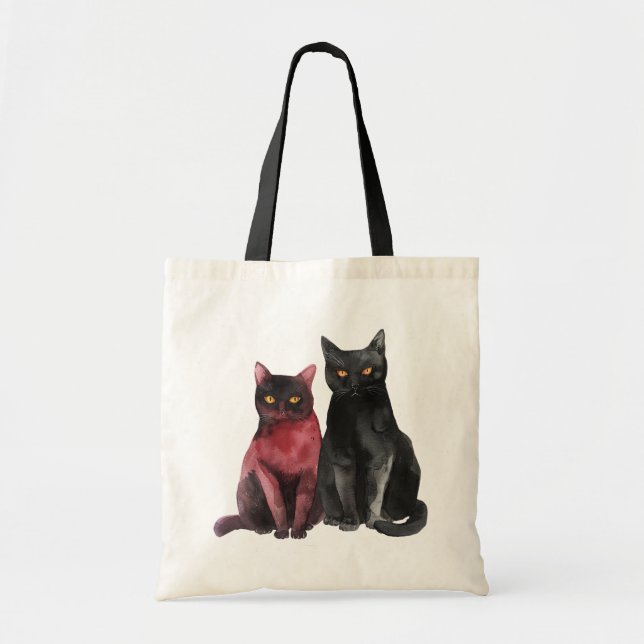 Red Black Cats Tote Bag (Front)