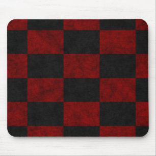red black check mouse pad