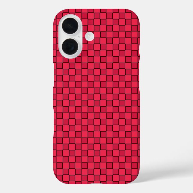 Red Black Chequerboard Case-Mate iPhone Case (Back)