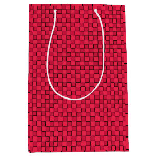 Red Black Chequerboard Medium Gift Bag