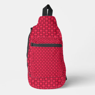 Red Black Chequerboard Sling Bag