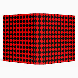 Red Black Chequered Diamond Pattern Binder