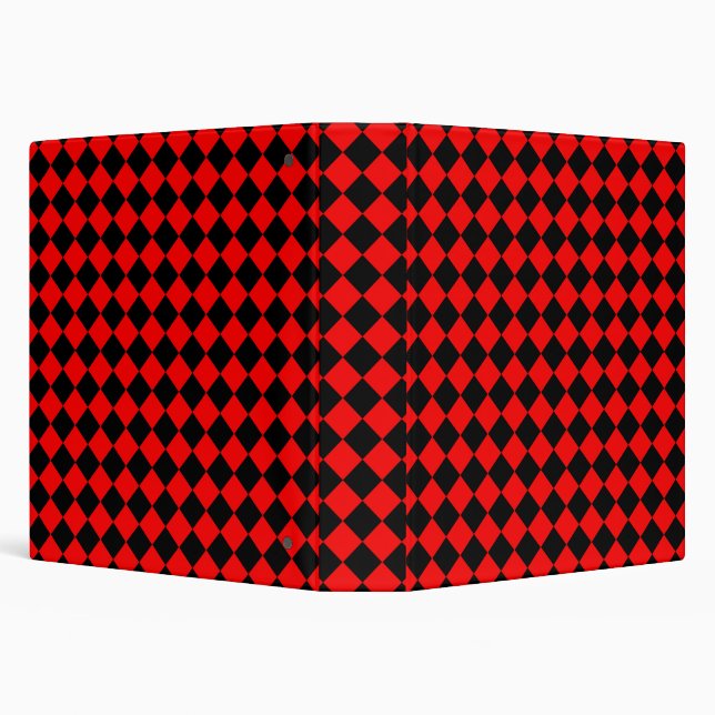 Red Black Chequered Diamond Pattern Binder (Background)