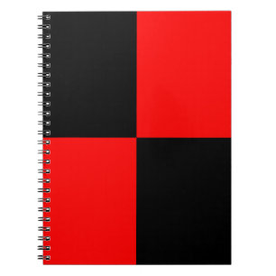 Red black chequered pattern Square Notebook