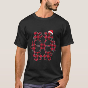 Red Black Christmas Buffalo Plaid Snowflakes Santa T-Shirt