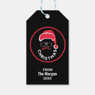 Red Black Christmas Holiday Party  Gift Tags
