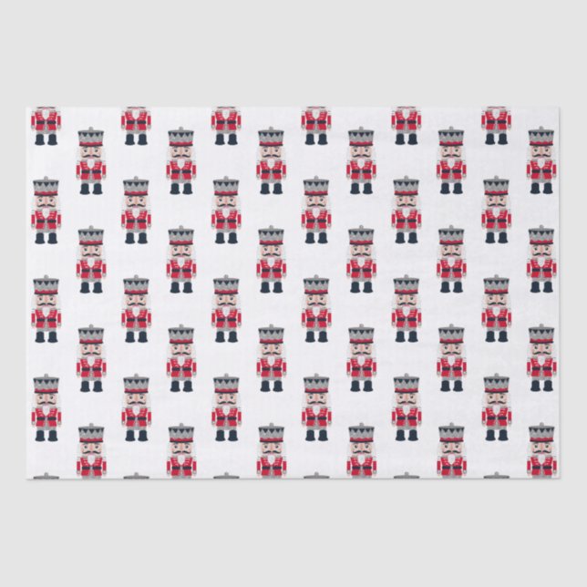 Red Black Christmas Nutcracker Ballet Tissue Paper (Front)