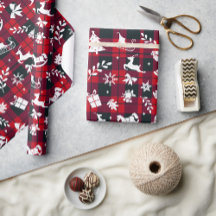 Red Black Christmas Wrapping Paper