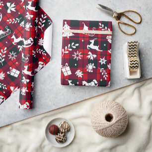 Red Black Christmas Wrapping Paper