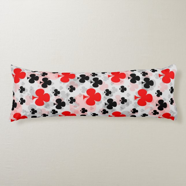 Red Black Clover Club Abstract Pattern Design Body Pillow (Front)