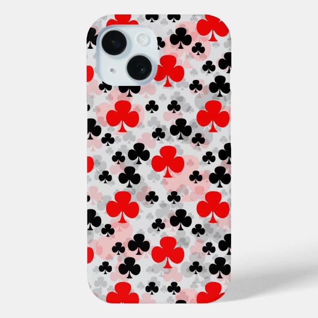 Red Black Clover Club Abstract Pattern Design Case-Mate iPhone Case (Back)