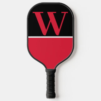 Red & Black College Monogram Pickleball Paddle