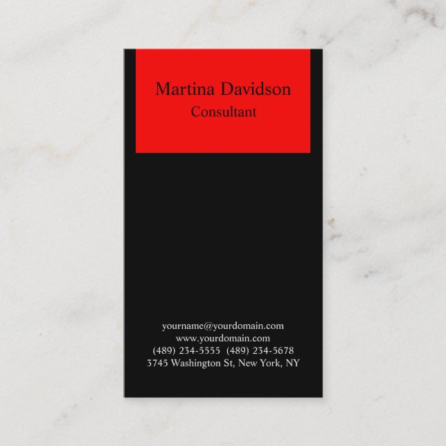 Red Black Colour Unique Creative Business Card (Front)