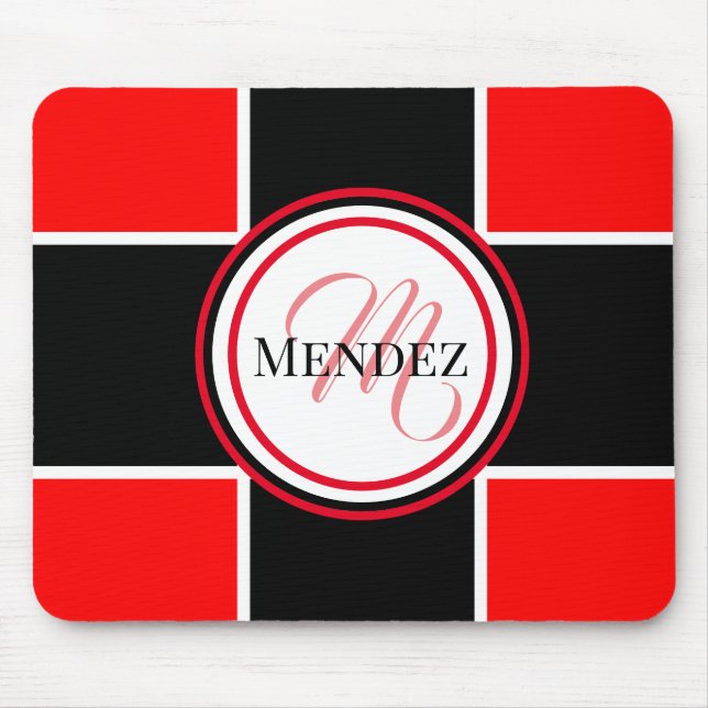 Red / Black Computer Mousepad (Front)